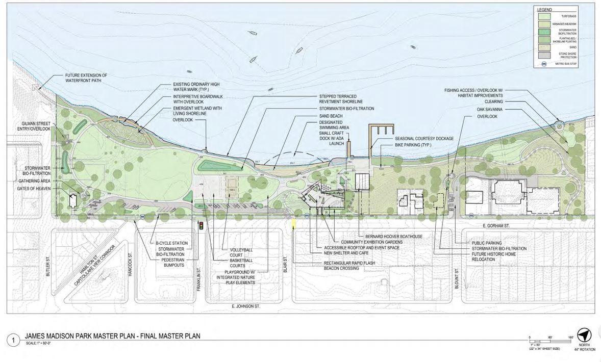 James Madison Park master plan diagram